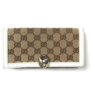 Authentic Gucci W hook canvas Wallet